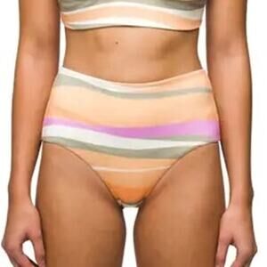 Prana Sun Shade Swim Bottom Women's Small Waves High Waist Bikini Beach Vacation